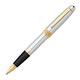 Cross Bailey Refillable Click-Off Cap Metal Rollerball Pen with 23 Carat Gold-Plated Appointments, Medium Ballpoint, includes Premium Gift Box and Black Cartridge, 1 Pack, Medalist