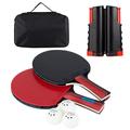 eing Portable Table Tennis Set | Premium All-in-One Kit with Retractable Table Tennis Net for Any Table, Bats, 3-Star Ping Pong Balls & Storage Case | Great Gift & Indoor/Outdoor Game,Black+Red