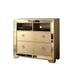 2 Drawers Wooden Media Chest With Loop Metal Handles, Gold