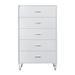 Contemporary Style Wooden Chest with Five Drawers, White