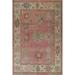 Pink Floral Oushak Turkish Vegetable Dye Wool Area Rug Hand-knotted - 8'1" x 9'11"