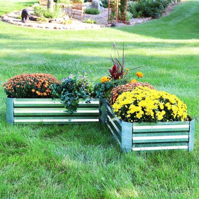 L-Shaped Galvanized Steel Raised Garden Bed