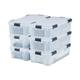 Iris Ohyama, Air tight plastic storage box with lid and closing clips, 30L, Set of 6, Stackable, BPA Free, Bedroom, Shed, Living room, AT-LS, Clear