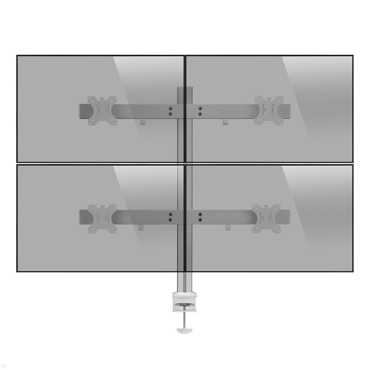 MonLines MTH012 2+2 Monitorhalterung für 4 Monitore bis 32Zoll, silber Image