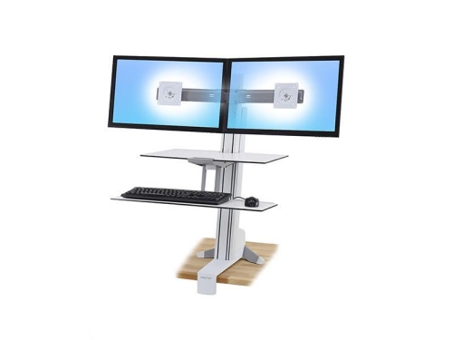 Ergotron WorkFit-S Dual mit Arbeitsfläche, weiß (33-349-211) Image