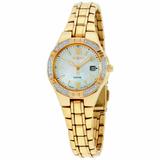 Seiko Core Sut070 Solar Movement Mop Dial Ladies Watch Msrp $425