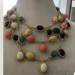 Kate Spade Jewelry | Kate Spade New York Brand “Roped In" Triple Strand Necklace Gold Plated | Color: Gold/Red | Size: Os