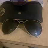 Ray-Ban Accessories | Authentic Ray Banz Polarized Aviators Used 9.5/10 Condition | Color: Black/Gold | Size: Os