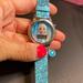 Disney Accessories | Disney Accutime Watch Featuring Elsa With Blue Mermaid Print Band With Blue Bead | Color: Blue/Silver | Size: Os