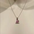 Coach Jewelry | Coach Pink Enamel Cheerleader's Bull Horn Pendant .925 Sterling Necklace | Color: Pink/Silver | Size: 18” In Length