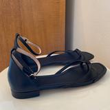 J. Crew Shoes | J Crew Ankle Strap Black Leather Sandals 7 | Color: Black | Size: 7