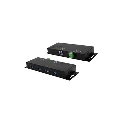 EXSYS EX-1184HMVS-2 4-Port Metall USB 3.2 Gen1 inkl. verschraubbares Kabel Surge Protection