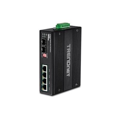 TRENDnet TI-UPG62 6-Port Gigabit Switch Ultra PoE DIN-Rail Industrial