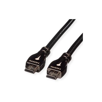 ROLINE 4K HDMI Ultra HD Kabel mit Ethernet, ST/ST, schwarz, 7,5 m