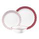 Corelle Dinnerware Set (12pc Set, Crimson Trellid s)-Dinner Set for 4 4 x: Dinner Plates, Side Plates & Bowls 3 X More Durable, Half The Space & Weight of Ceramic up to 80% Recycled Glass, 1147166