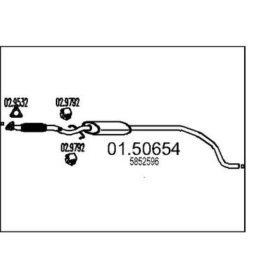 MTS Mittelschalldämpfer für OPEL 5852596 01.50654 Image