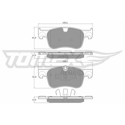 TOMEX Brakes Bremsbelagsatz, Scheibenbremse vorne rechts links für PEUGEOT CITROËN TOYOTA VAUXHALL OPEL SU001A8946 16098