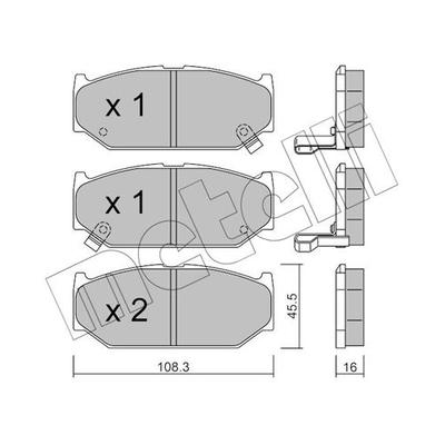 METELLI Bremsbelagsatz, Scheibenbremse vorne rechts links für SUZUKI 55200-57K10 55810-63J00 55810-57K00 22-0897-0