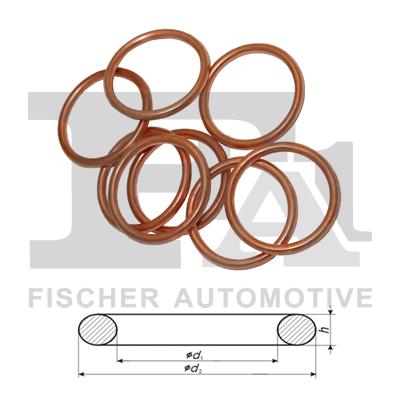 FA1 Dichtring, Ölablassschraube Universal 18mm für PEUGEOT CITROËN/PEUGEOT CITROËN MERCEDES-BENZ 2470S 007603012303 915035000005 521.870.010 Image