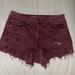 American Eagle Outfitters Shorts | Distressed Maroon Ae American Eagle Shorts Size 8, High Waist Festival Shorts | Color: Red | Size: 8