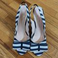 Kate Spade Shoes | Kate Spade Bow Heels | Color: Blue/White | Size: 7