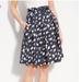Kate Spade Skirts | Kate Spade Lilith Navy Blue Silk Pleated A-Line Belted Skirt, Size 4 | Color: Blue/White | Size: 4