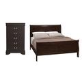 CDecor Home Furnishings Graffenstaden Cappuccino 2-Piece Twin Bedroom Set w/ Chest Wood in Brown | 47.25 H x 41.25 W x 84.5 D in | Wayfair