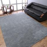 Gray 96 x 0.75 in Area Rug - Latitude Run® Delano Solid Hand Knotted Wool Area Rug Wool | 96 W x 0.75 D in | Wayfair LTDR2774 40249902
