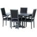 NFusion Judith Fabric & Rubberwood Dining Set Wood/Upholstered in Gray | 29.75 H in | Wayfair W9345139