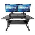 Rocelco Height Adjustable Standing Desk Converter w/ Built in Outlets Wood/Metal in Black | 46 W x 23.1 D in | Wayfair R DADRB-46-DMS