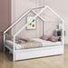 Isabelle & Max™ Wooden House Platform Bed w/ Trundle Wood in White | 73 H x 56 W x 78.7 D in | Wayfair B94351820DCF49DC99A70956375E355A