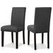 Lark Manor™ Anirvin Faux Leather Waterproof Dining Chair Faux Leather/Wood/Upholstered in Black | 35 H x 16 W x 18.5 D in | Wayfair