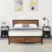 Trent Austin Design® Kempst 3 Piece Solid Wood Bedroom Set Wood/Metal in Black | 39.3 H x 56.6 W x 82 D in | Wayfair