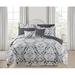 Canora Grey Nora_Kathy Ireland 10 Piece Bed In A Bag Set Polyester/Polyfill/Microfiber in Blue/Gray | Queen Comforter + 2 Queen Shams | Wayfair