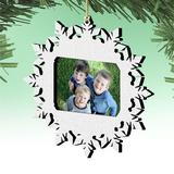 The Holiday Aisle® Snowflake Christmas Picture Frame Ornament Wood in Blue/Brown/Green | 5 H x 0.3 W x 1 D in | Wayfair