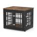 Tucker Murphy Pet™ Wood Dog Crate Furniture, Dog Kennel Double Doors Heavy Duty Dog Cage End Table in Black/Brown | 22 H x 26 W x 20.5 D in | Wayfair