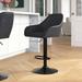 Wade Logan® Baeden Adjustable Bar Stools Set Of 2, Swivel Barstools w/ Footrest & Back, PU Leather & Steel Round Base | 19.75 W x 19.75 D in | Wayfair