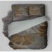 Bayou Breeze Brown/Gray Velvet Reversible Comforter Set Polyester/Polyfill/Microfiber/Flannel in Brown/Gray/White | Wayfair