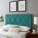 Greta Performance Headboard by Modway Upholstered/Velvet/Wood & in Blue | 26 H x 39 W x 3 D in | Wayfair MOD-6320-TEA