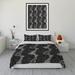 Orren Ellis Chamond Black 3 Piece Duvet Cover Set Microfiber in Black/Gray | Queen Duvet Cover + 2 Standard Pillowcases | Wayfair