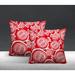 Bay Isle Home™ Pomme Pomegranate Indoor/Outdoor Square Pillow Polyester/Polyfill blend in Red | 15 H x 15 W x 4.3 D in | Wayfair