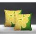 Bay Isle Home™ Lulu Yellow Lemon Print Indoor/Outdoor Square Pillow Polyester/Polyfill blend in Green/Yellow | 15 H x 15 W x 4.3 D in | Wayfair