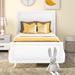 Harriet Bee Eildine Twin Size Bed Frame w/ Headboard & Footboard, Platform Bed w/ Slat Support in White | 41.5 H x 42.3 W x 78.7 D in | Wayfair