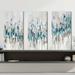 Ebern Designs "Blue Staccato" 3 Piece Print On Canvas Metal in Blue/Gray/Green | 32 H x 48 W x 1 D in | Wayfair 3A45DE57DCB84BDD9C21BE06825248BC