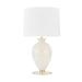 Hudson Valley Laney 1 Light Table Lamp Glass/Metal in Brown/White | 25.75 H x 15 W x 15 D in | Wayfair HL582201-AGB