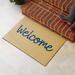 Matterly Resisal Script Welcome 34 in. x 22 in. Indoor/Outdoor Door Mat Synthetics in Brown | 34 H x 22 W x 0.312 D in | Wayfair 20912330023