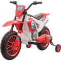 Moto cross électrique enfant 3 à 5 ans 12 v 3-8 Km/h avec roulettes latérales amovibles dim. 106,5L