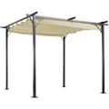 Pergola rétractable 3L x 3l x 2,30H m structure métal époxy anticorrosion noire + toile polyester