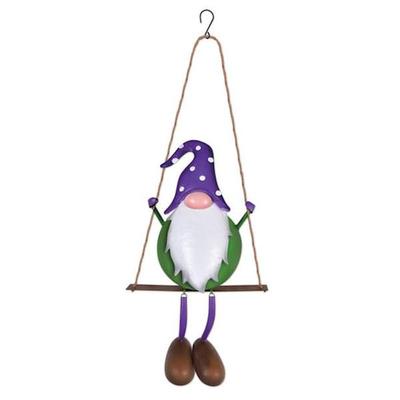 Sunset Vista Designs 410990 - Purple Hat Gnome Swing (93774) Lawn and Garden Bouncy