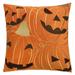 Halloween Pumpkin Velvet 20"x20" Spice Orange Black Throw Pillow with Insert